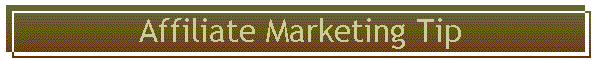Affiliate Marketing Tip